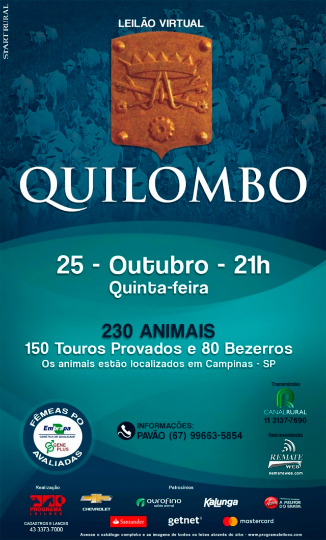 Leilão Virtual Touros Quilombo