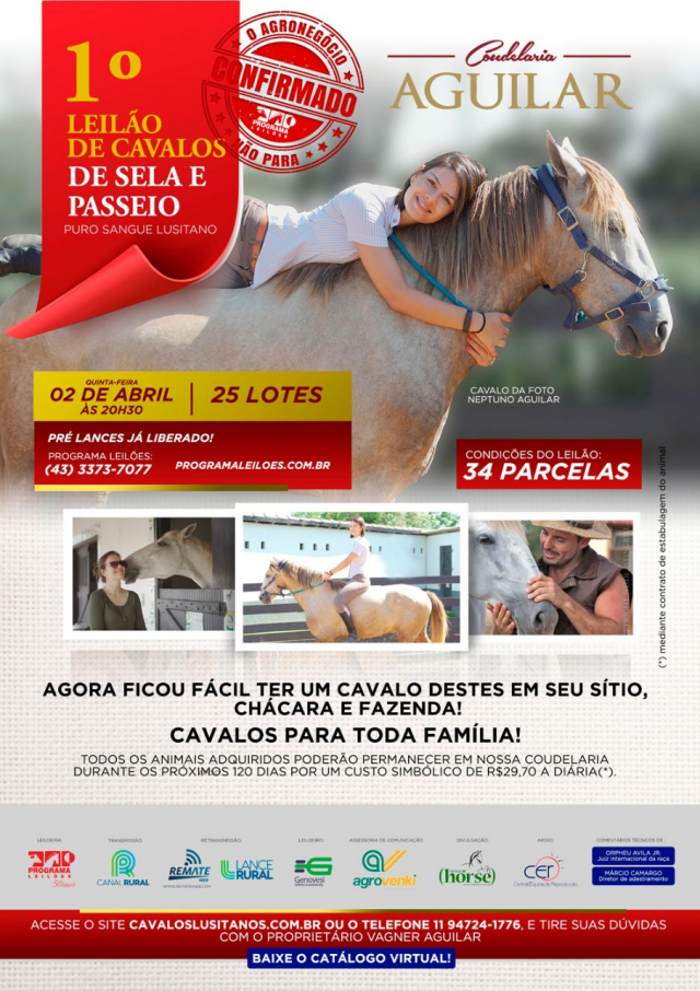 1º Leilão Cavalos Sela de Passeio - Coudelaria Aguilar