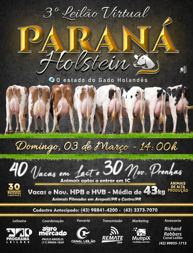 3° Leilão Virtual Paraná Holstein